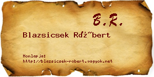 Blazsicsek Róbert névjegykártya