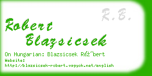 robert blazsicsek business card